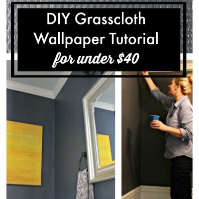DIY Navy Grasscloth Wallpaper Tutorial (for under $40)