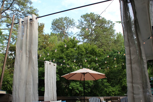 DIY Outdoor Curtain Rod- Privacy Curtain Ideas for deck